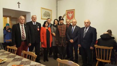 Patron Syberiady 2018 Pan Starosta Będziński Arkadiusz Watoła i Prezes Zwiazku Stowarzyszeń Zielony Ring Przemszy Włodzimierz Wieczorek w otoczeniu zaproszonych gosci